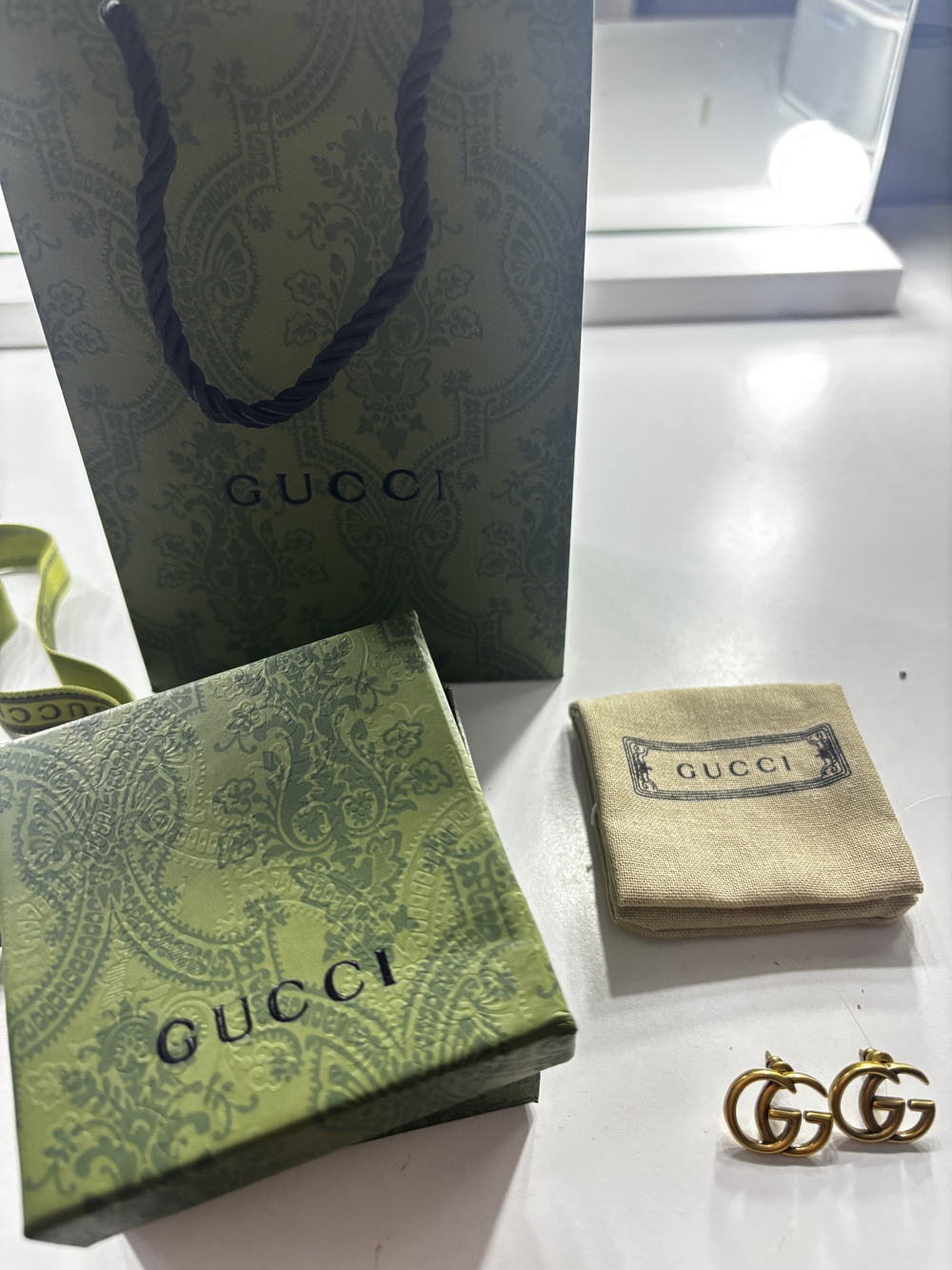 GUCCI Gold Interlocking G Stud Earrings - Women Accessories